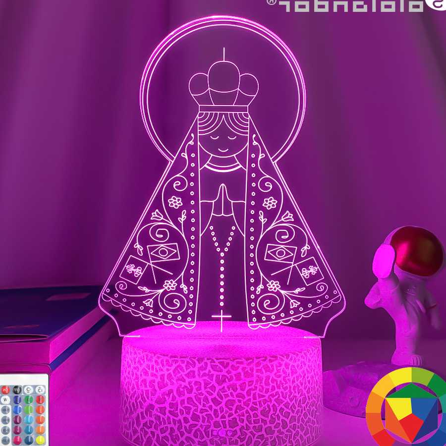 Tanio Najnowszy 3D Led lampka nocna naszej pani Aparecida dla kośc…