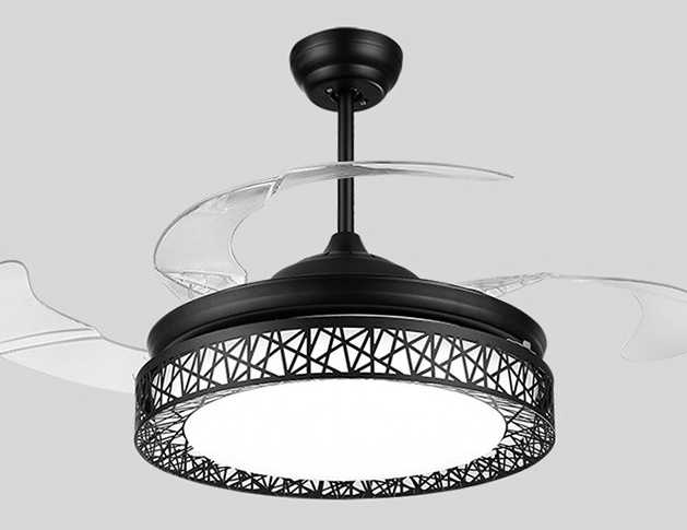 Kreatywny wentylator sufitowy z lampą LED niewidoczny żyrand…