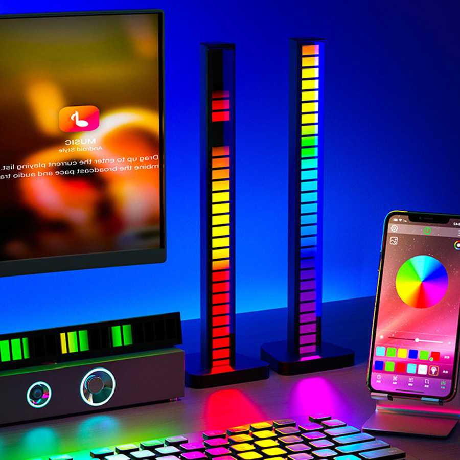 Tanio Nowy LED bezprzewodowy dźwięk aktywowany światło RGB Bar muz… sklep