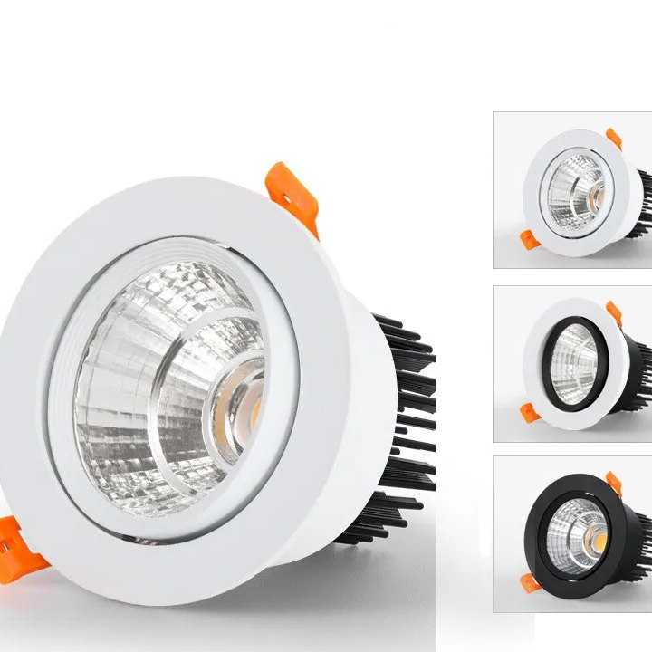 Tanio Wbudowany ściemnialny LED typu downlight kąt regulowany okrą… sklep