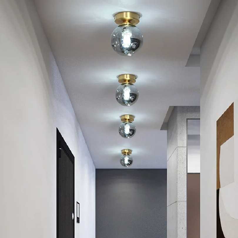 Tanio Luksusowe miedziane lampy sufitowe Led do korytarza korytarz… sklep
