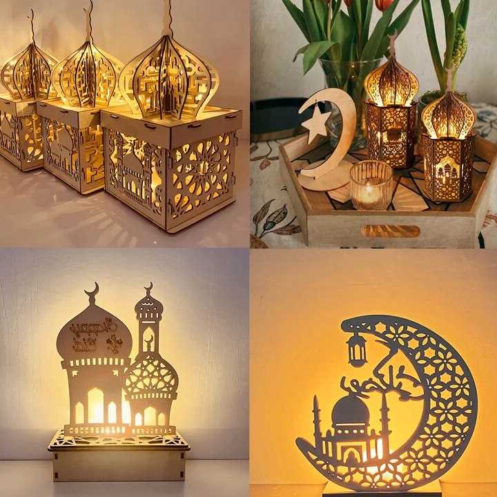 Tanio EID Mubarak drewniany naszyjnik dekoracja na Ramadan dla dom…