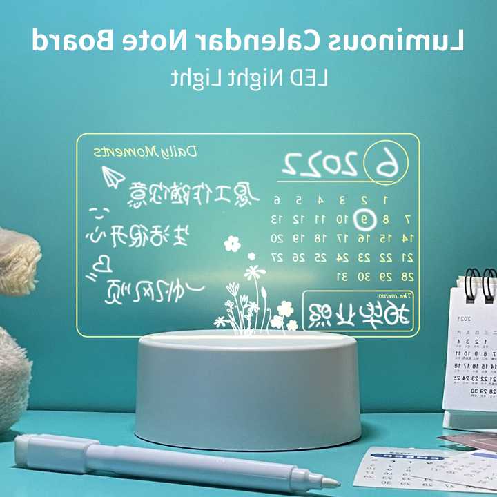 Tanie Led Night Light akrylowy przezroczysty świecący kalendarz no… sklep internetowy