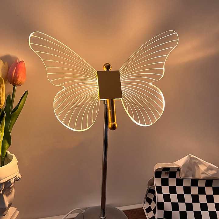Tanio Motyl mała lampka nocna INS stylowe lampa stołowa USB lampka…
