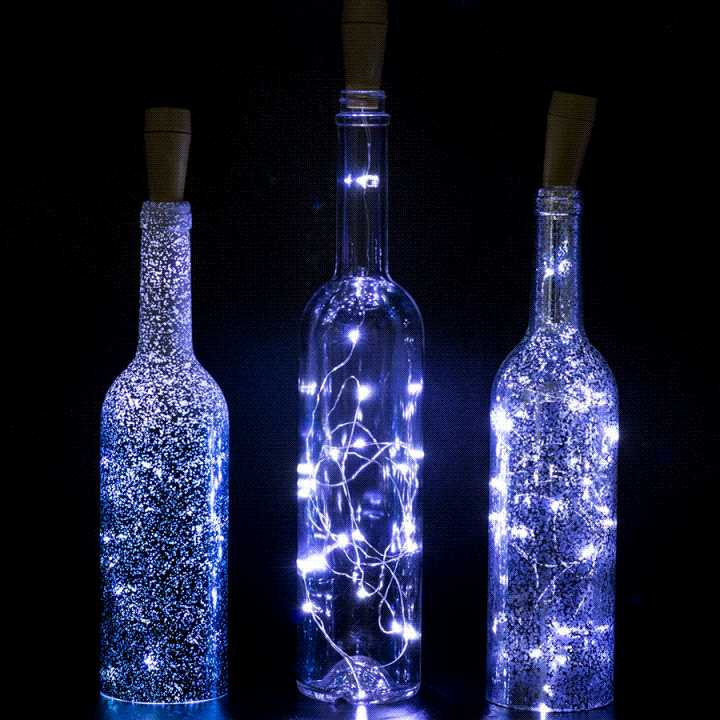 Tanio Wróżka lampki do butelek drut miedziany LED wino butelka z k…