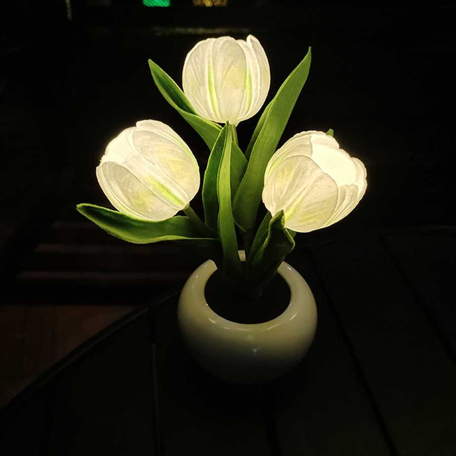 Tanie LED Tulip lampka nocna doniczka kwiatowa roślina doniczkowa … sklep internetowy