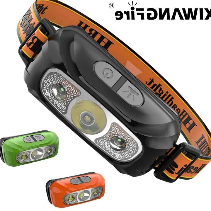 Tanio Mini akumulator mocna latarka czołowa z czujnikiem wędkowani…