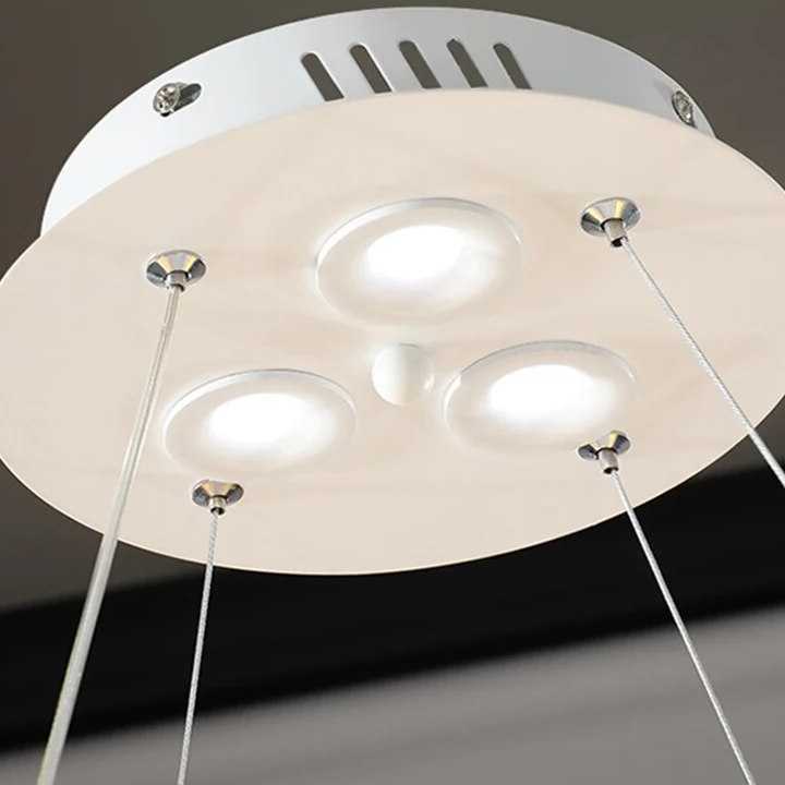 Tanio Nordic White LED Feather świecący pierścień LED lampa wisząc… sklep